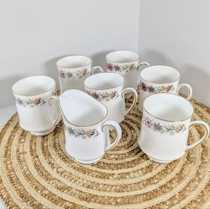Paragon Fine Bona China BELINDA Expresso Mugs & Milk Jug